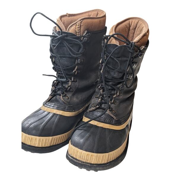 Sorel Kaufman Winter Boots Mens 8 Womens 10 Insulated Rubber Snow Lace Canada - Picture 6 of 16